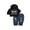 Black, variant on Toddler Baby Boy Outfits Hoodie Sweatshirts Jeans Clothes Set Fall Winter 6 9 12 18 24 Months