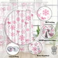 thumbnail image 5 of Snowflake Bow Shower Curtain, Cute Christmas Pink Christmas Winter Bowknots Dreamy Princess Bath Curtain, Girly Aesthetic Holiday Waterproof Shower Curtain Set with Hooks, 47X64in, 5 of 5