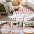 thumbnail image 5 of Round Rug 3.3Ft Washable Non-Slip, Red Plaid Farmhouse Circle Area Rugs for Living Room Bedroom, Watercolor Cute Country Pigs Checkered Indoor Floor Mats Carpet Runner for Home Decor Aesthetic, 5 of 8