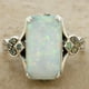 thumbnail image 1 of 1pc Stylish Vintage Opal Ring for Men - Elegant Square Design with Silvery Finish, 1 of 4