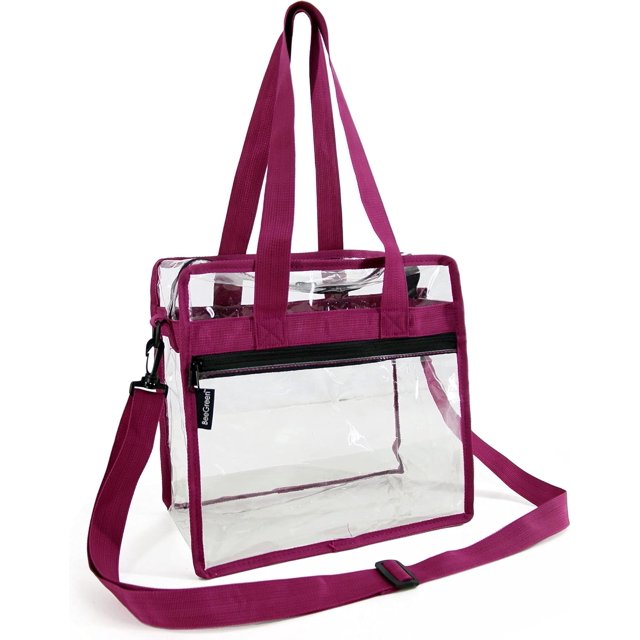 Bolsos bandolera transparentes con correa ajustable y bolsillo con cremallera