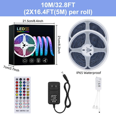 

LED Strip Lights with App & Remote Control Color Changing 5050 18 LEDs/m for Room Bedroom and Party Christmas or Holiday Home Decorations - Available in 16.4ft 32.8ft 49.2ft or 65.6ft.