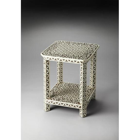 Butler Specialty Bone Inlay Square End Table In Brown Bone Inlay