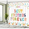 thumbnail image 4 of Ambesonne Best Friend Shower Curtain, Funky Doodle Wording, 69"Wx84"L, Multicolor, 4 of 4