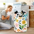 thumbnail image 5 of Yayeee Freestanding Laundry Hamper with Handle Collapsible Large Storage Basket for Clothes, Retro Yellow Floral, 5 of 7