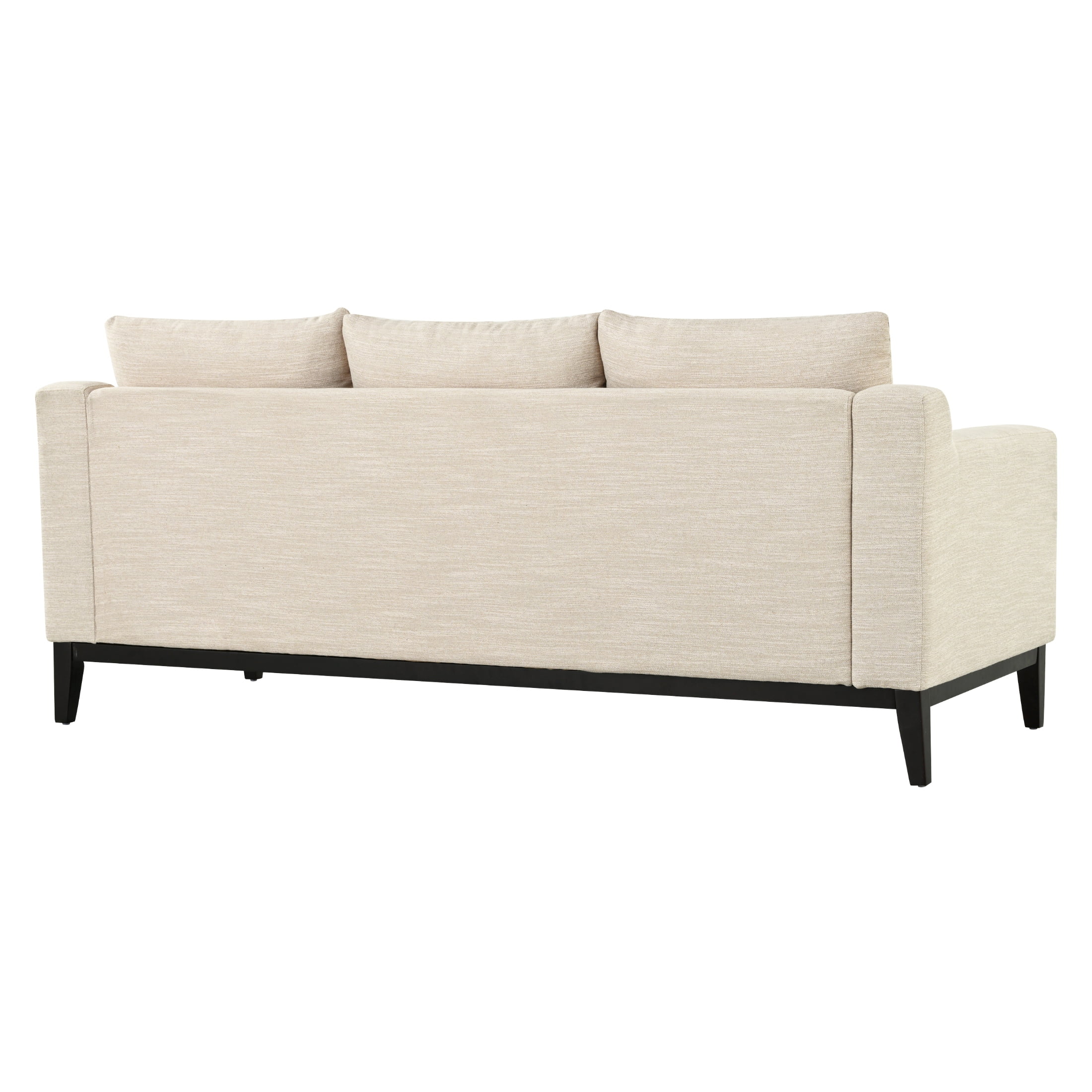 Noble House Contemporary Fabric 3 Seater Sofa with Accent Pillows, Beige