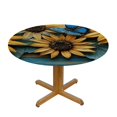 thumbnail image 3 of BCIIG Sunflowers Butterflies Round Tablecloth Stain-Resistant Washable Indoor Outdoor Restaurant Wedding Party Home Kitchen Farmhouse Dining 42"-46, 3 of 8