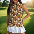 thumbnail image 4 of Uorisanigo Classic Flower Women's Golf Top Soft Breathable Athletic Workout Tops with Zipper Versatile Sleeveless Zipper Neck Pullover Size XL, 4 of 7
