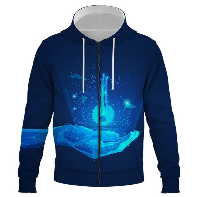 Sudadera con capucha con imagen inteligente de IA para hombre y mujer, estilo harajuku, hip hop, abrigos de gran tamaño