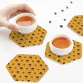 thumbnail image 7 of Pofeuu Cute Dog Print Leather Coasters Set of 6, Round Cups Mugs Mat Pad for Home Kitchen Heat Resistant Drink Coasters,Hexagon, 7 of 7