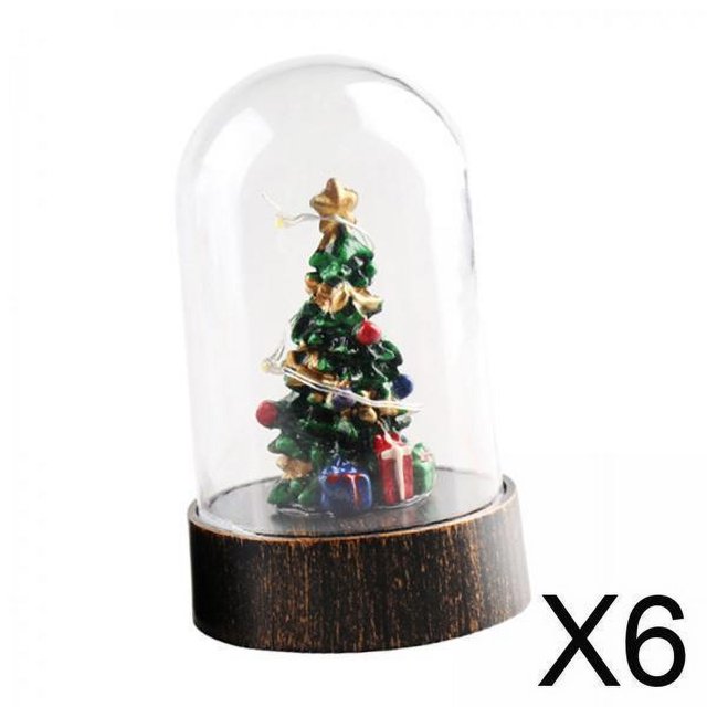 6x Cúpula De Navidad Con Lámpara De Escritorio De Luz Nocturna LED Para árbol De Navidad De Sala De Estar De Navidad