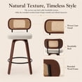 thumbnail image 4 of SESSLIFE Swivel Bar Stools Set of 2, 25.6" Counter Height Barstools with Upholstered Linen, Curved Backrest & Footrest, Mid-Century Modern Kitchen Stools for Kitchen Island, Beige, 4 of 8