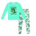 thumbnail image 2 of Gaexia Boys Pjs Size 7 Toddler Kids Baby Boys Girls Pajamas Cartoon Cute Print Long Sleeve Top Trousers Outfits Set Pajamas Party Clothes Mint Green 3T, 2 of 5