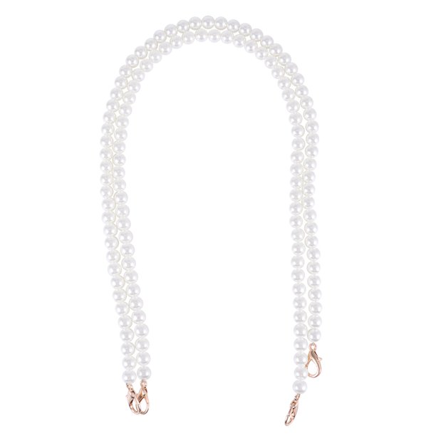 EeaseMX piezas de cadena de perlas para bolso de mujer, correa de hombro de repuesto, cadena decorativa para bolso, accesorios, dijes (cierre de langosta dorado de 60 cm)