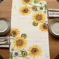thumbnail image 5 of Table Runners 72 Inches Long Dress Scarves, Farm Sunflowers Farmhouse Kitchen/Dining Table Runner, Coffee Tablerunners, Retro Flowers Butterfly Botanical Beige 16x72 Inch, 5 of 9