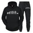 thumbnail image 2 of Sudadera con capucha Dachshund Evolution para hombre, moda evolucionista, sudadera de manga larga y pantalón, conjunto de 2 piezas, atuendo informal unisex con capucha Harajuku, 2 of 4