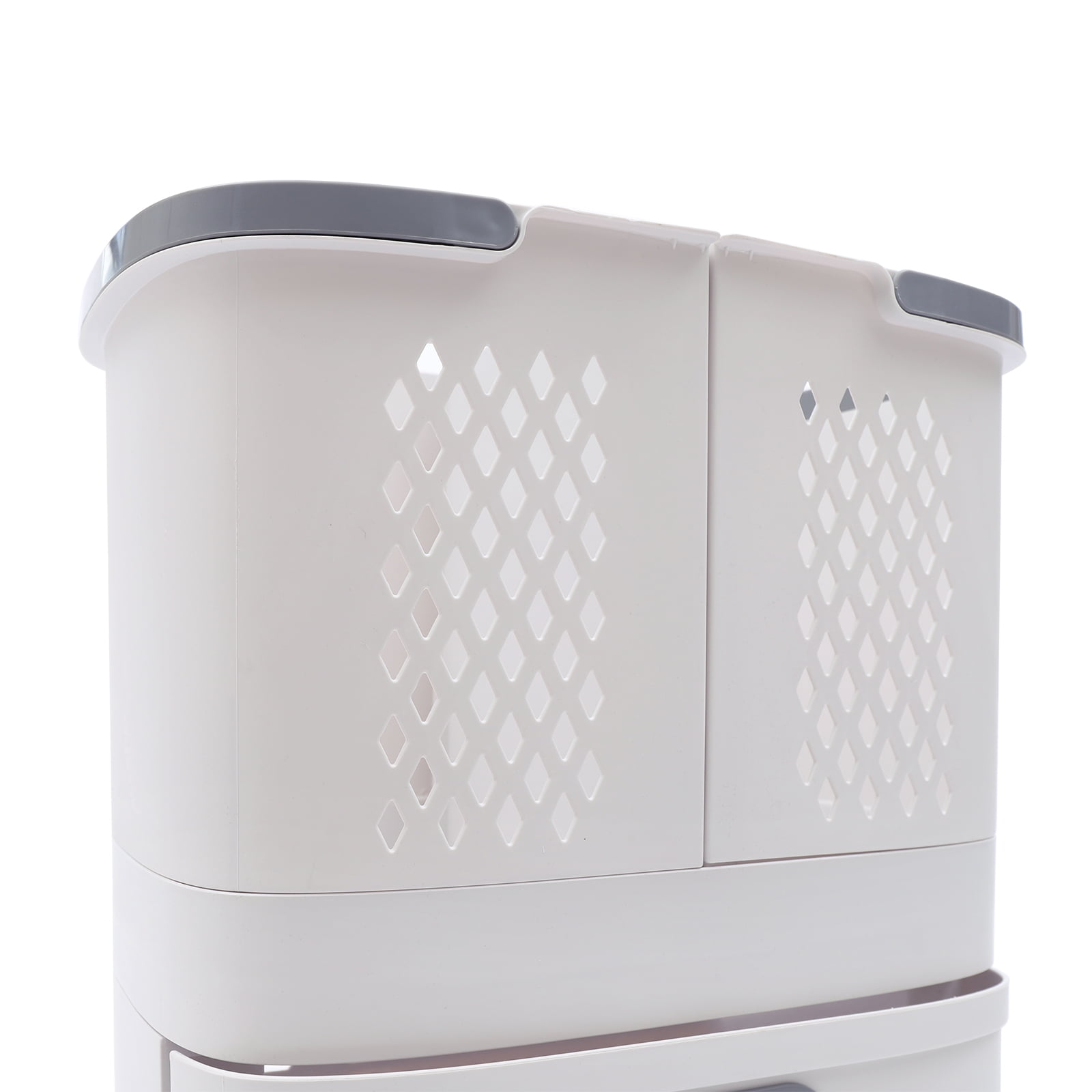 Laundry Basket with Wheels Movable Household Laundry Hamper 3-Tier Plastic Sorter Baskets Bathroom Clothes Storage Basket for Bathroom Bedroom Kitchen Organization 17x12x29Inches