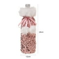 thumbnail image 5 of Wine Bottle Covers Sequins Bow Decorative Portable Drawstring Wine Bottle Bags for Christmas, 5 of 8