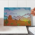 thumbnail image 2 of Cactus Cutting Board, Abstract Desert Landscape with Mountains and Cactus Arid Country View at Sunset, Decorative Tempered Glass Cutting and Serving Board, Small Size, Multicolor, by Ambesonne, 2 of 5