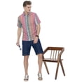 thumbnail image 6 of LA LEELA Men's Hawaiian Summer Holiday Beach Shirts S Geometric Multicolor Vacation Party, 6 of 6