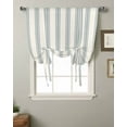 thumbnail image 2 of Blue Striped Tie Up Curtains for Window, Modern Stripes Farmhouse Thermal Insulted Balloon Shade Adjustable Rod Pocket Curtains Valance Panels for Kitchen Bathroom Café 42 x 54, 2 of 7