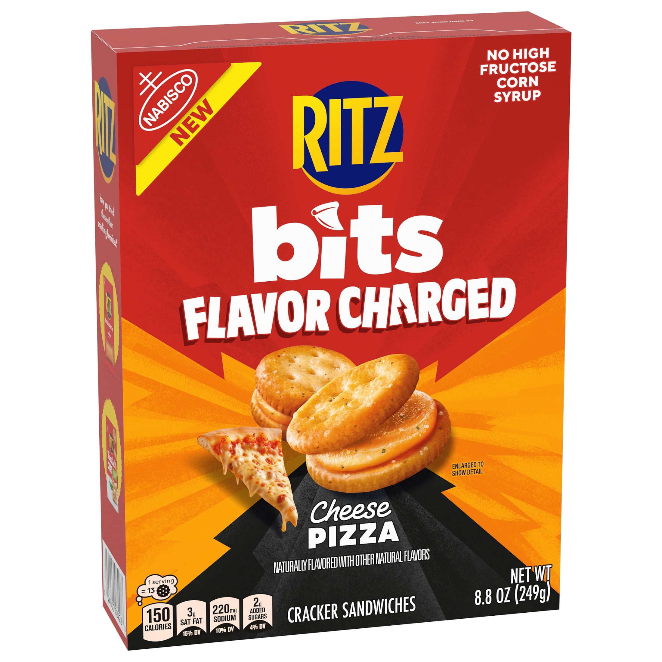 RITZ Bits Flavor Charged Cheese Pizza Sandwich Crackers, Lunch