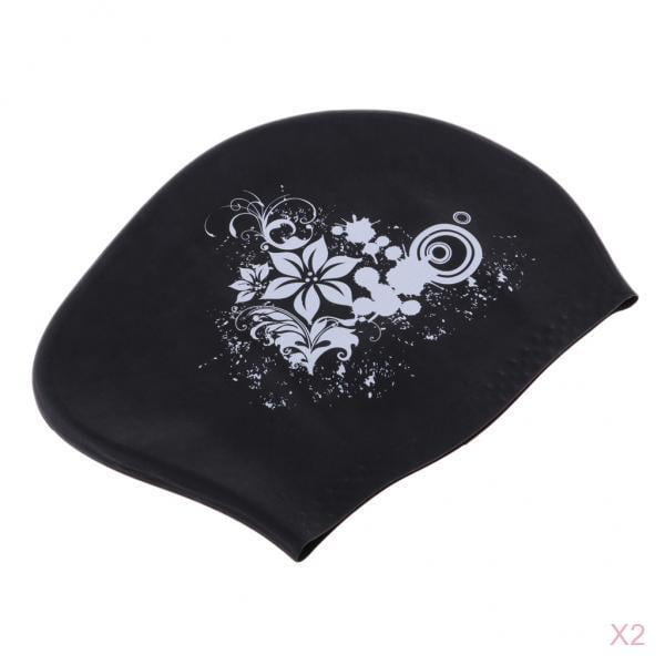 2x gorro de natación unisex para adultos, gorros de natación de silicona, capucha de impermeable
