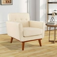 thumbnail image 4 of Costway Fauteuil Moderne en Tissu de Lin avec Coussin Amovible Beige, 4 of 10