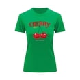 thumbnail image 1 of Playera Blusa De Cerezas Cherry Happy Have A Nice Day Casual Ropa Para Mujer Ropa De Dama Color Verde Talla Chica Marca Emil SaEs, 1 of 4