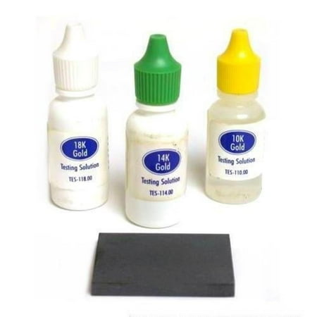 Gold Test Acid Tester Kit 10k,14k,18k, Testing Stone, One bottle of 10k testing acid By (Best Gold Testing Kit)