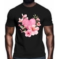 thumbnail image 2 of Camisetas gráficas informales de manga corta con estampado de flores y amor para San Valentín para hombre, 2 of 8