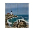 thumbnail image 1 of ABPHQTO Lighthouse Ocean Japanese Noren Cortina Puerta Puerta Ventana Tratamiento Cortinas 85x120 cm, 1 of 1