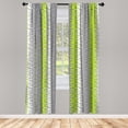 thumbnail image 3 of Ambesonne Abstract Curtains, Wavy Vertical Stripes, Pair of 28"x95", Multicolor, 3 of 5