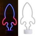 thumbnail image 2 of kusrkot Lampe Murale Néon en Forme de Fusée LED Colorée Décoration de Noël Bleu Rouge, 2 of 4
