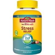 Nature Made Wellblends Stress Relief Gummies, L-theanine to help reduce stress, with GABA, Same Day Stress Support, 40 Strawberry Flavor Gummies