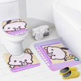 thumbnail image 4 of Pochacco-theme 4-Piece Shower Curtain Set with Rugs, Waterproof Bathroom Decor Set Includes Bath Mat, U-Shaped Rug, Toilet Lid Cover and Curtain with Hooks, 4 of 6