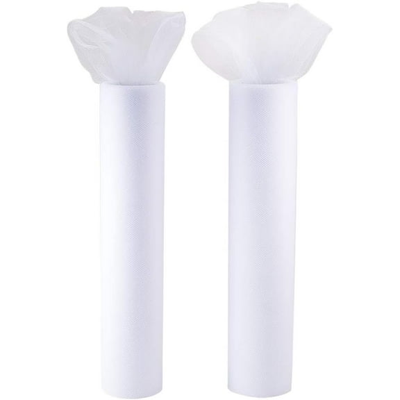 25 Yards×11.8 Inch White Tulle Fabric Roll Mesh Ribbon Sheer Organza Fabric Spool Decorative Bolt Netting Roll for DIY Tutu Skirt Gift Wrapping Wedding Birthday Party Decorations White DIY