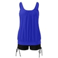 thumbnail image 5 of DHFJKG Womens Tummy Control Tankini Swimsuits Solid Color Bathing Suit Scoop Neck Two Piece Swimwear With Shorts Stylish Beachwear, 5 of 6