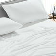 thumbnail image 2 of ESCA White Bed Sheets Set - OEKO-TEX Certified, 4-Piece Set (Flat Sheet, Fitted Sheet, Pillowcases) King Size, 2 of 6