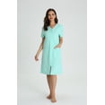 thumbnail image 3 of Richie House Zipper Front Housecoat Short Sleeve Nightgown Long Housedress Duster RHW2898-A-L, 3 of 7