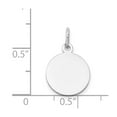 thumbnail image 2 of 14k White Gold Round Disc Charm - 1.1 Grams - Measures 19x12mm Wide, 2 of 2