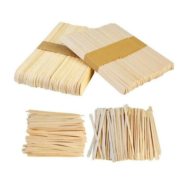 KEINXS 200 Pcs Wax Sticks Smooth Wooden Waxing Sticks for Hair Removal Single-Use Applicators for Waxing 3.46”
