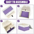 thumbnail image 3 of Small 8 Quart Linen Fabric Foldable Storage Bin Cube Organizer Basket with Lid & Handles, Collapsible Decorative Box Container for Home, Dorm, Closet, Purple & White, 10"x8"x6", 6-Pack, 3 of 15