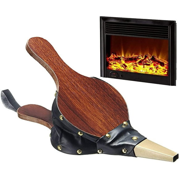 Fireplace Bellows, Wooden Air Blower, Fireplace Blower, Manual Fireplace Blower, Manual Bellows with Lanyard, for Fireplace, Barbecue, Outdoor Camping