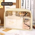 thumbnail image 6 of Naittoop Clear PVC Zipper Pencil Pouch, Pen Pencil pouch Makeup Pouch, Large Capacity Pencil Bag for Office Stationery Travel Storage 8.7*5.9 in, 6 of 7