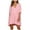 Pink Womens Long Sleeve Dress, variant on USSUMA Summer Dresses, Long Sleeves Women's Swing Mini Tshirt Dress Ruffle Pockets Sun Dresses Leopard Cartoon Printed 2022 Classic Fit V Neck Party Club Dresses