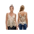 thumbnail image 2 of LMLYSoH Women's Glitter Sequin Cami Tops Sleeveless Spaghetti Strap V Neck Camisole Summer Clubwear, 2 of 9