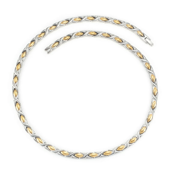 Wollet Titanium Magnetic Necklace for Men Women, Magnetic Necklace for Neck, Shoulder (21.5")