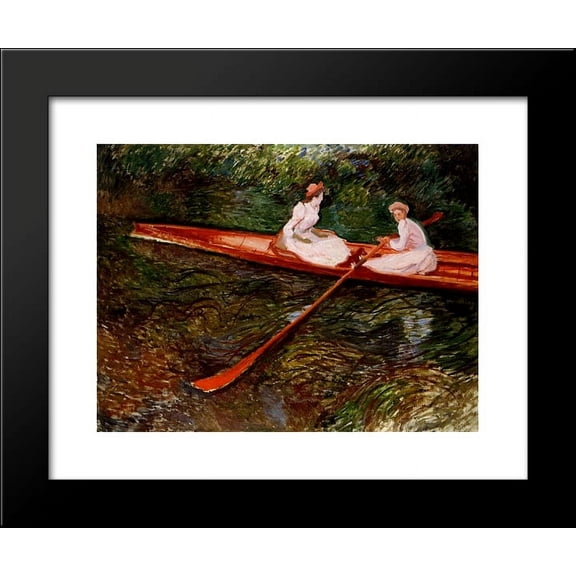 The Pink Skiff 20x24 Framed Art Print by Monet, Claude