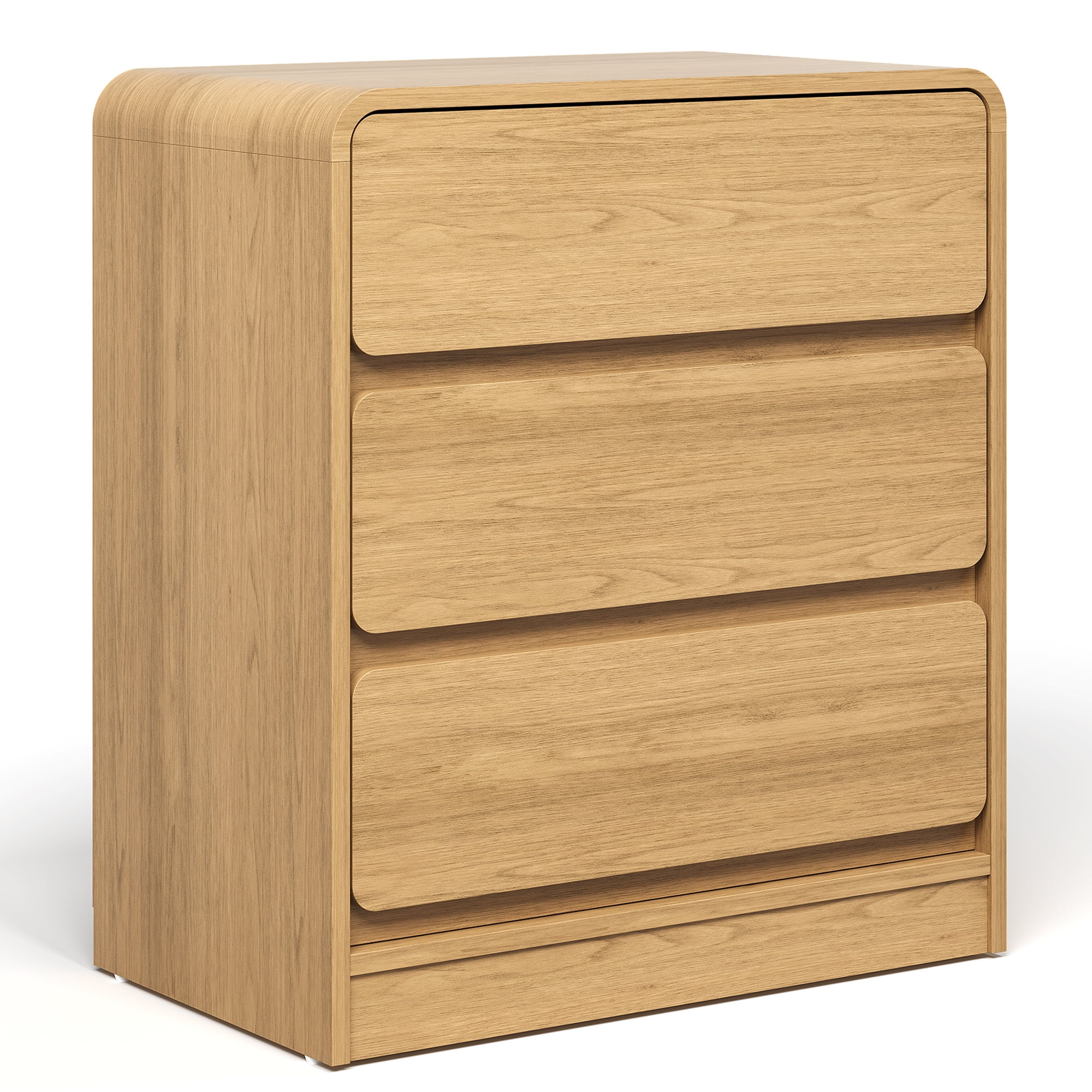 Heynemo Modern 3-Drawer Storage Dresser for Home and Office, Natural